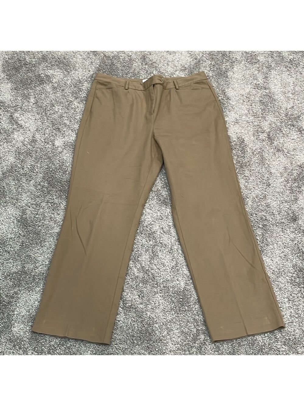 EC Talbot Petite Khaki Pants with Stretch - Straight Leg - Size 14